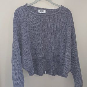 GREY SEEK THE LABEL CROPPED SWEATER